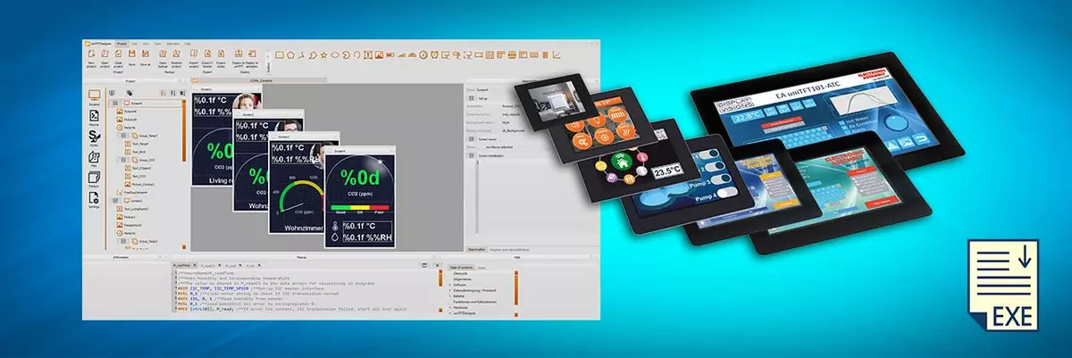Téléchargement de la combinaison uniTFTDesigner+PLCDesigner+HMIDesigner