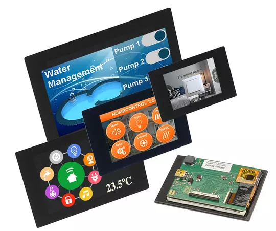Smart Touch HMI avec écran TFT et PCAP, éditeur graphique WYSIWYG, technologie IPS pour la commande et le contrôle Smart Touch HMI avec écran TFT et PCAP, éditeur graphique WYSIWYG, technologie IPS pour la commande et le contrôle