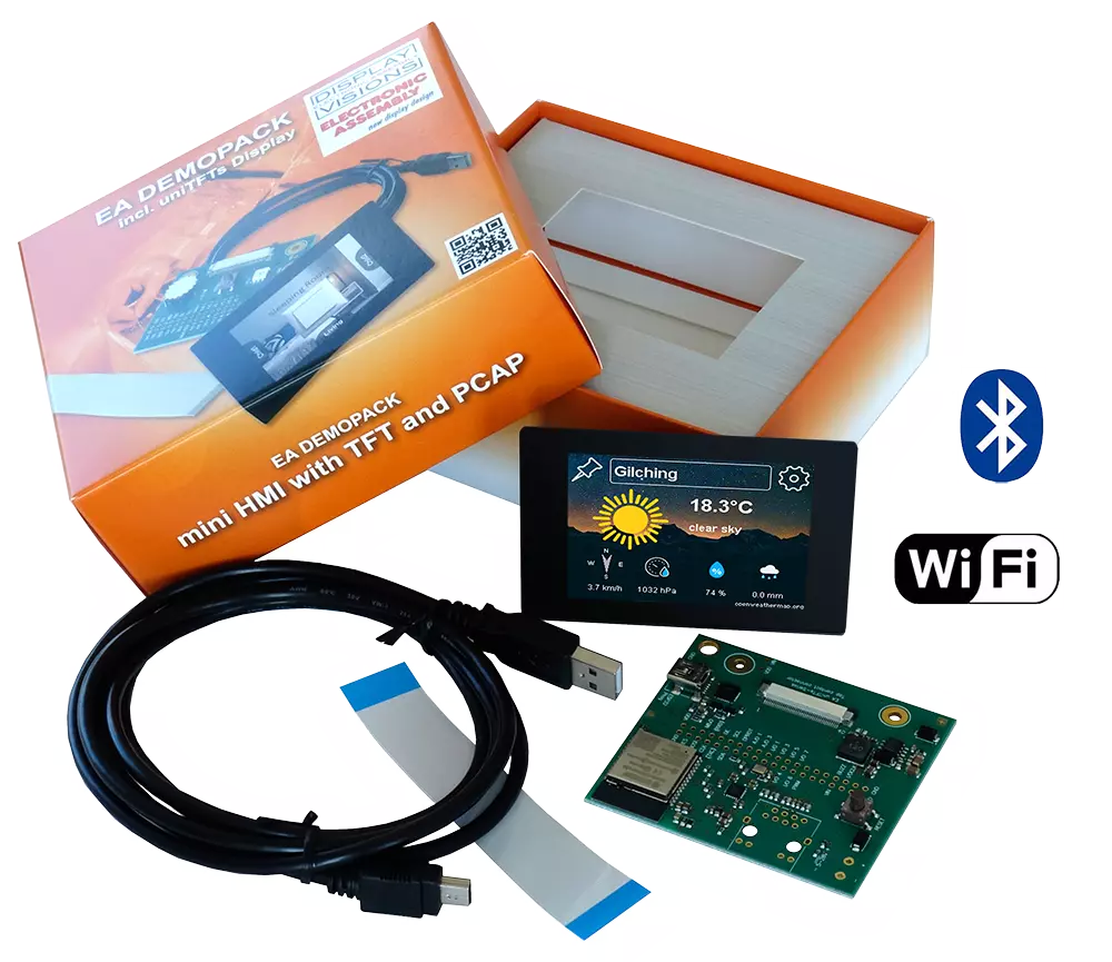 Écran TFT avec WLAN et interface Bluetooth : Demopack Écran TFT avec WLAN et interface Bluetooth : Demopack