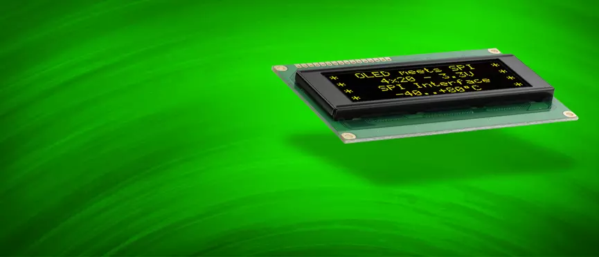 Modules d'affichage OLED en jaune s'allument activement également disponibles avec un panneau tactile, également avec interface USB ou RS-232 Modules d'affichage OLED en jaune s'allument activement également disponibles avec un panneau tactile, également avec interface USB ou RS-232