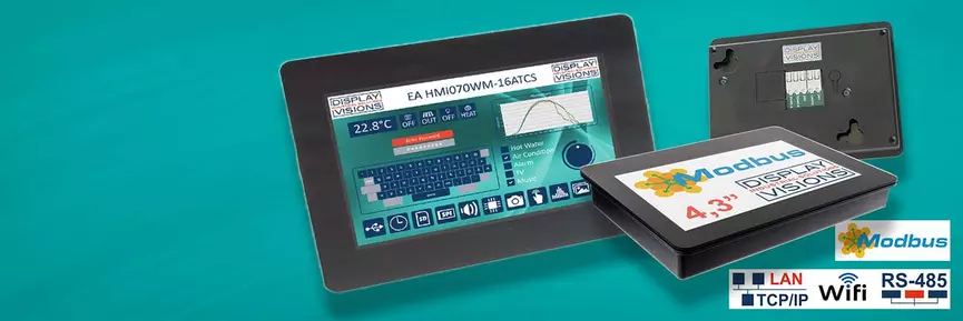 Affichage Modbus HMI avec écran tactile et boîtier
